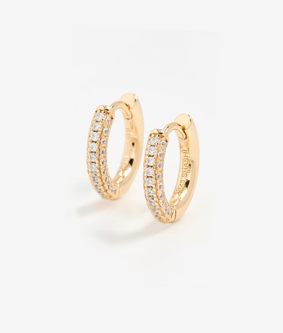 Mini Pavé Huggie Hoop Earrings