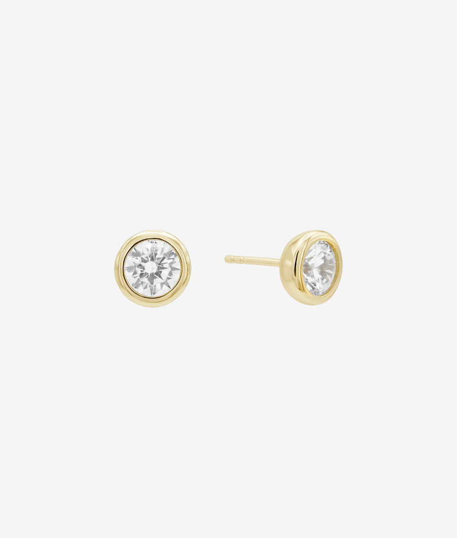 Bezel Solitaire Stud Earring Set