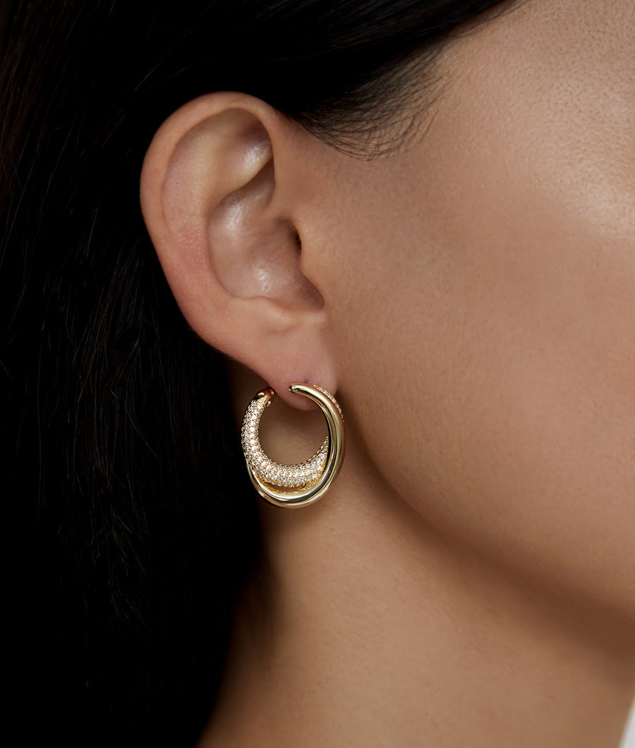 Cassie Vermeil CZ Hoop Earrings