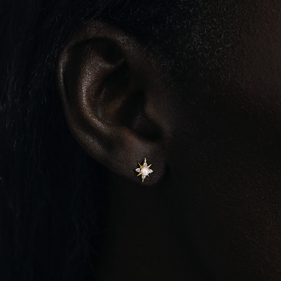 Celestina Pearl Star Stud Earring