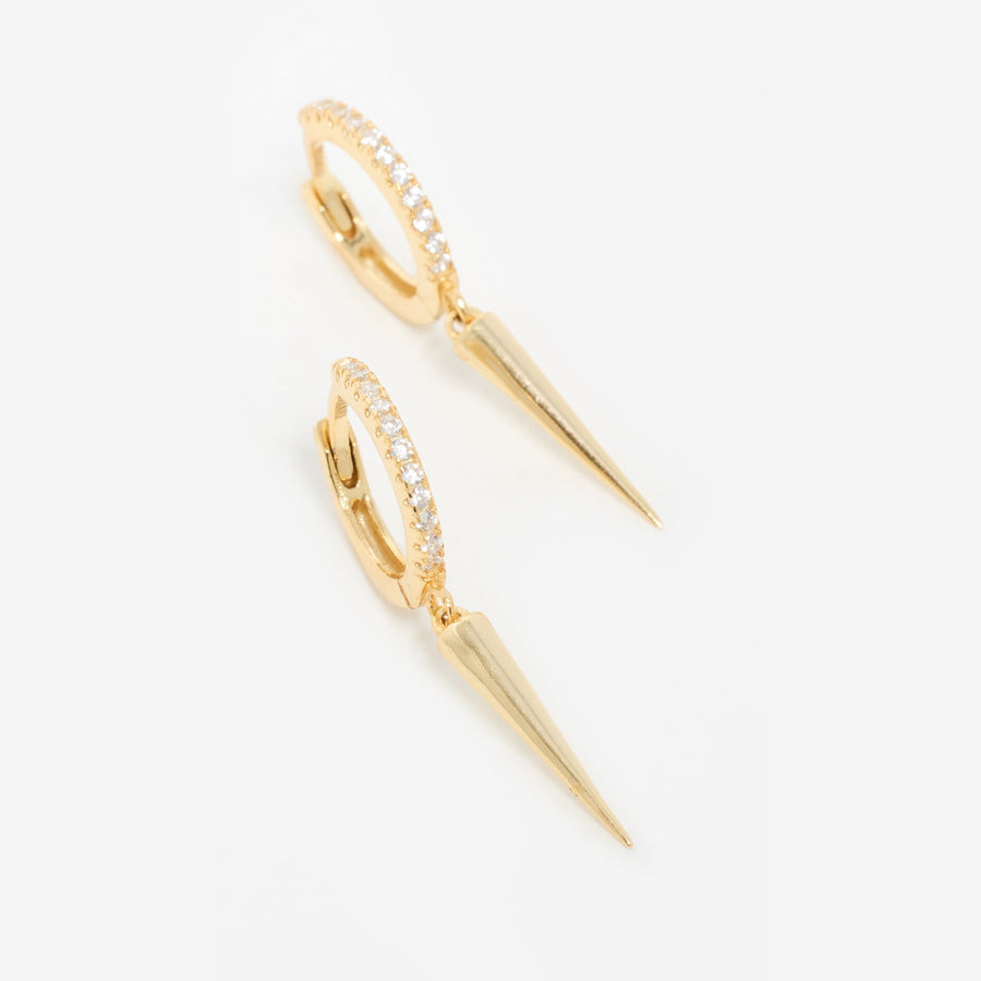 Dagger Pave Mini Hoop Earrings