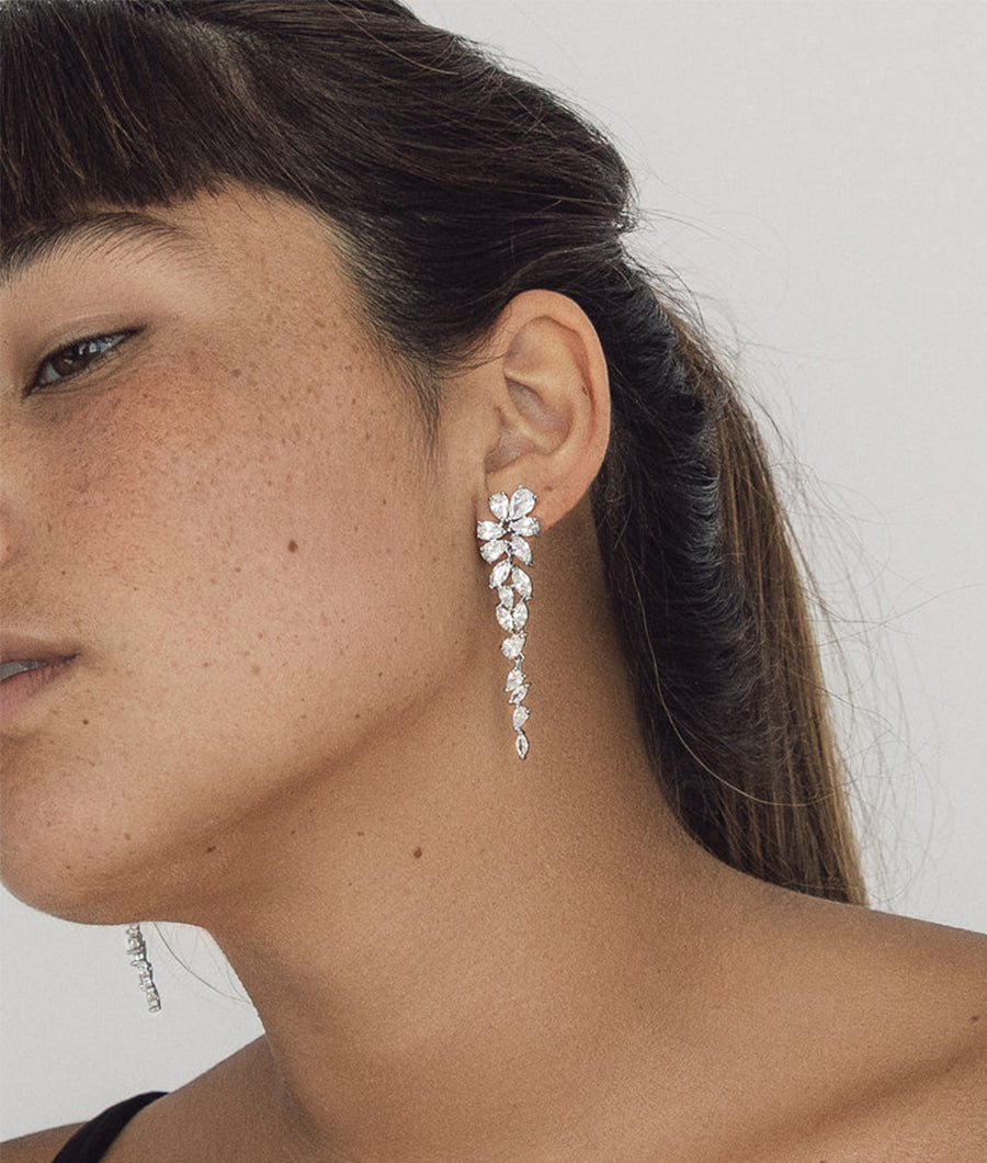 Estelle Crystal Cascade Statement Earrings