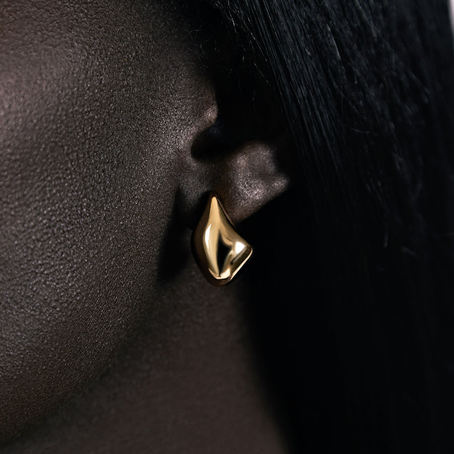 Gold Odyssey Half-hoop Stud Earrings