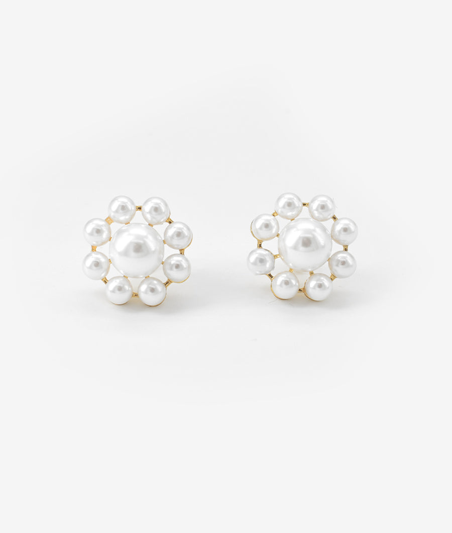 Lola Swarovski Pearl Gold Stud