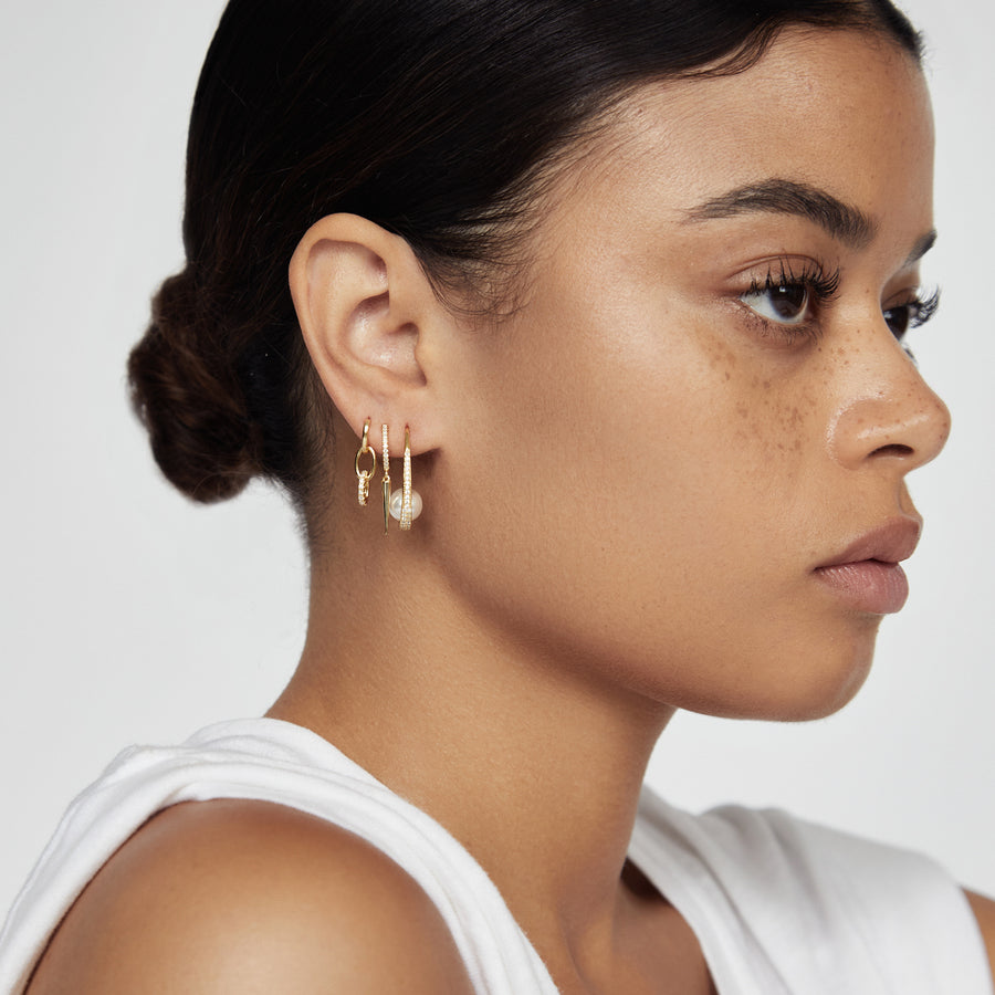 Link Pave Drop Link Earring