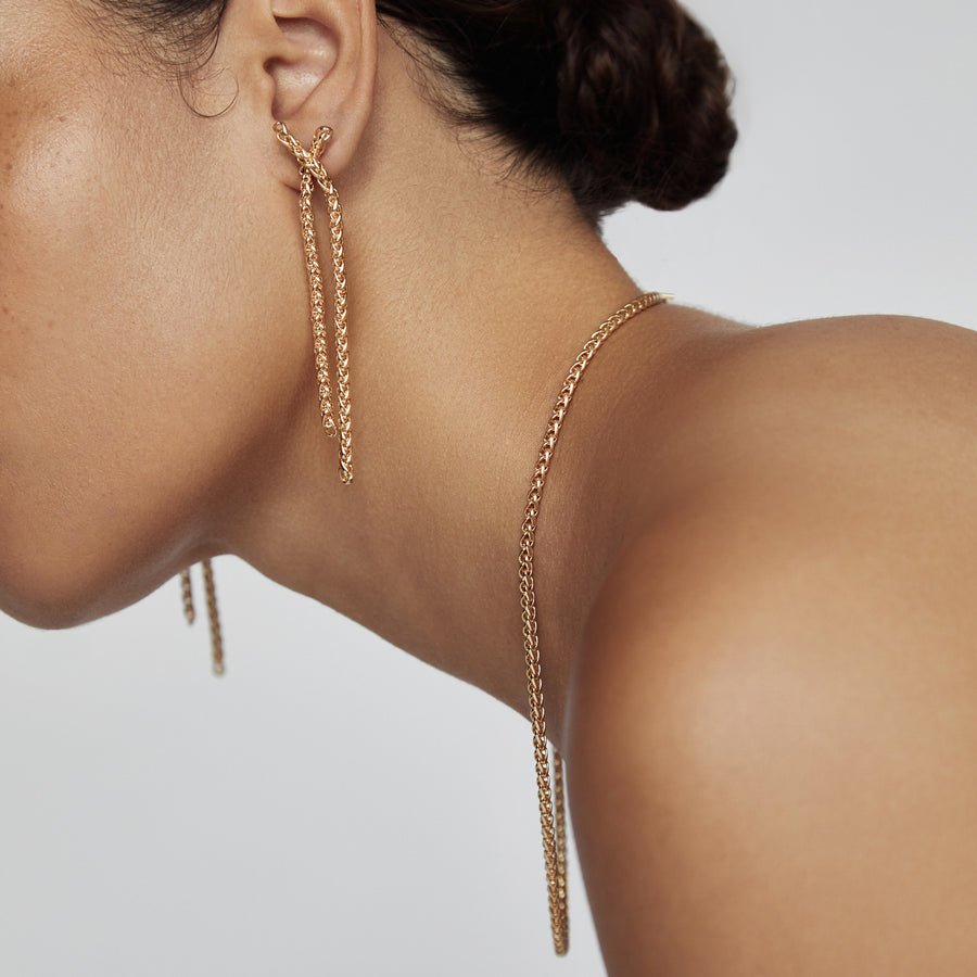 Olympia Drop Gold Chain Earring