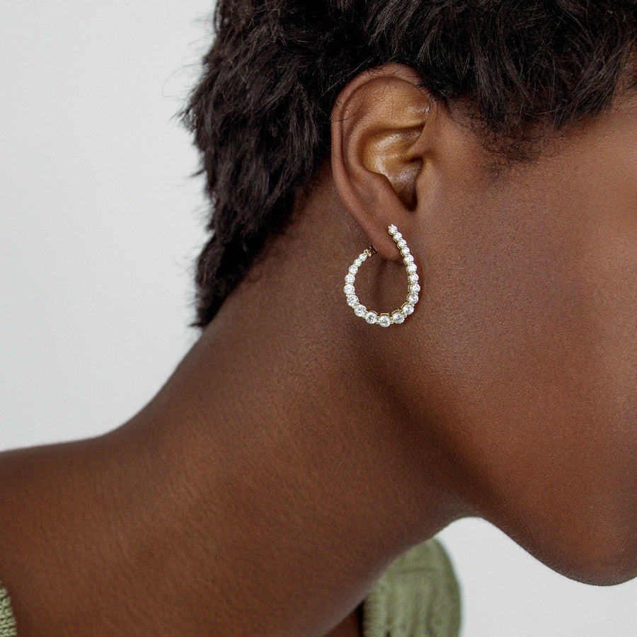 Pave Twist Hoop Earrings