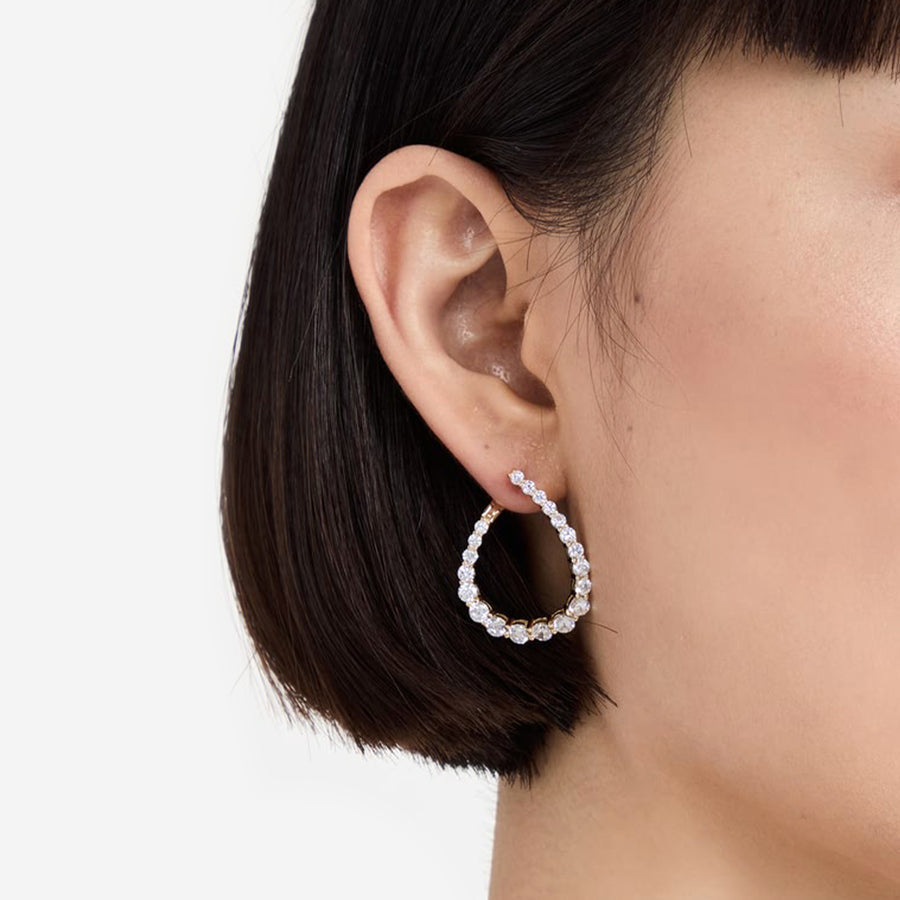 Pave Twist Hoop Earrings