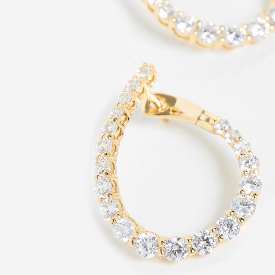 Pave Twist Hoop Earrings