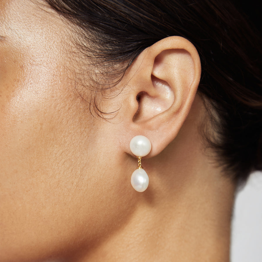 Pearl Drop Silver Earring