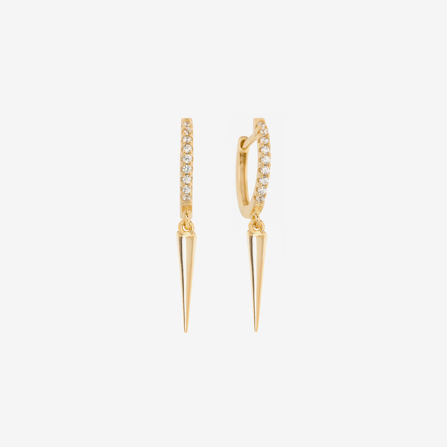 Dagger Pave Mini Hoop Earrings