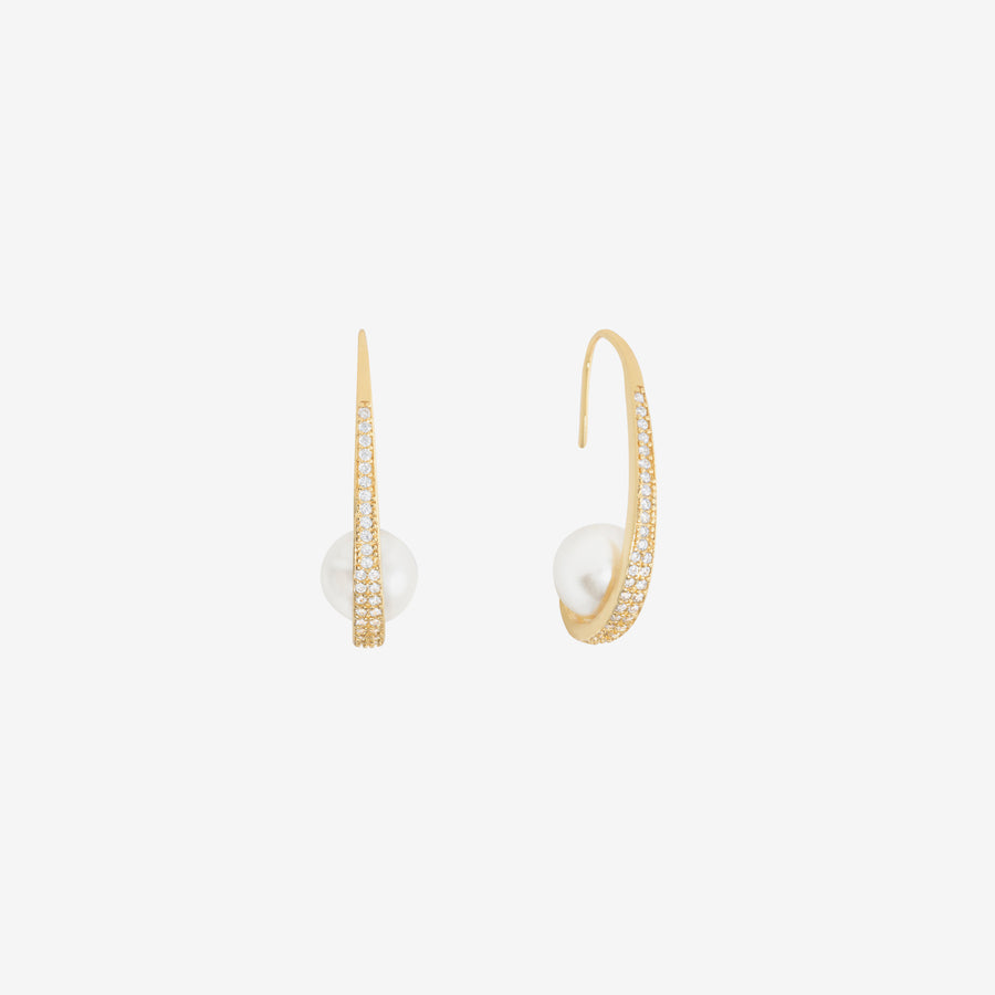 Michelle Pave Freshwater Pearl Earrings