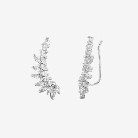 Isabella Ear Climber Leaf-Shaped Earrings