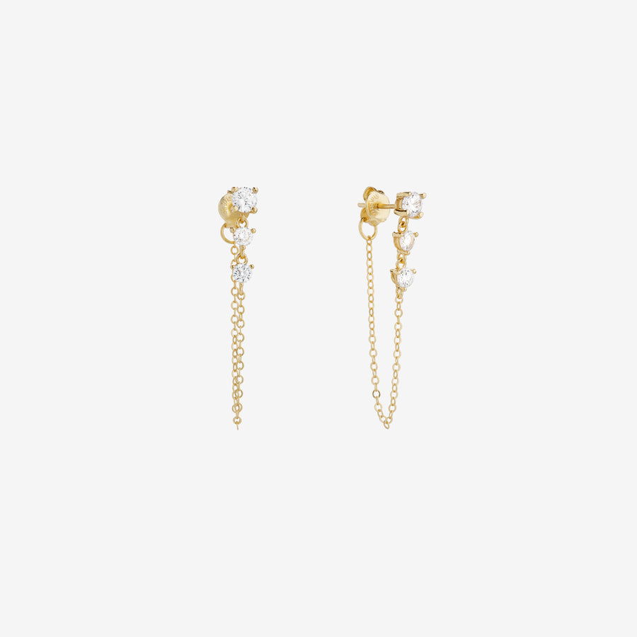 Solitaire Chain Earring