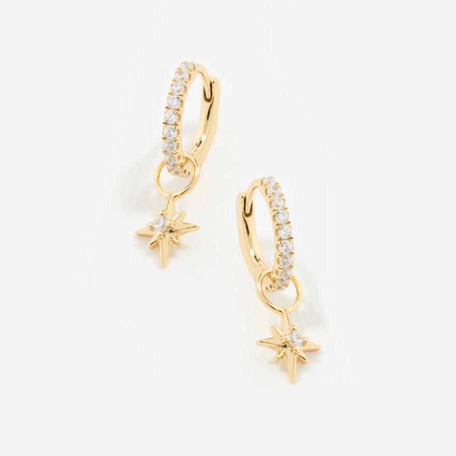 Celestina Huggie Silver Star Earring