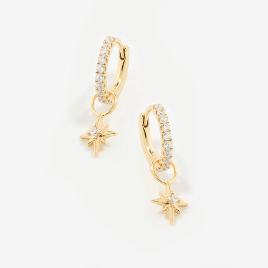 Celestina Huggie Silver Star Earring