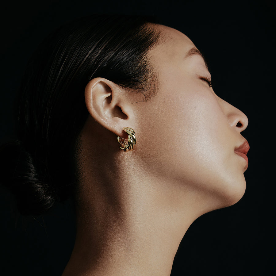 Devon Hoop Gold Earrings