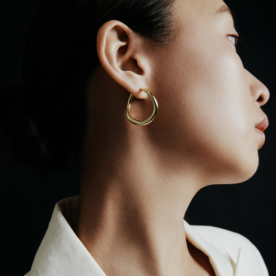 Kei Twist Gold Hoop Earrings