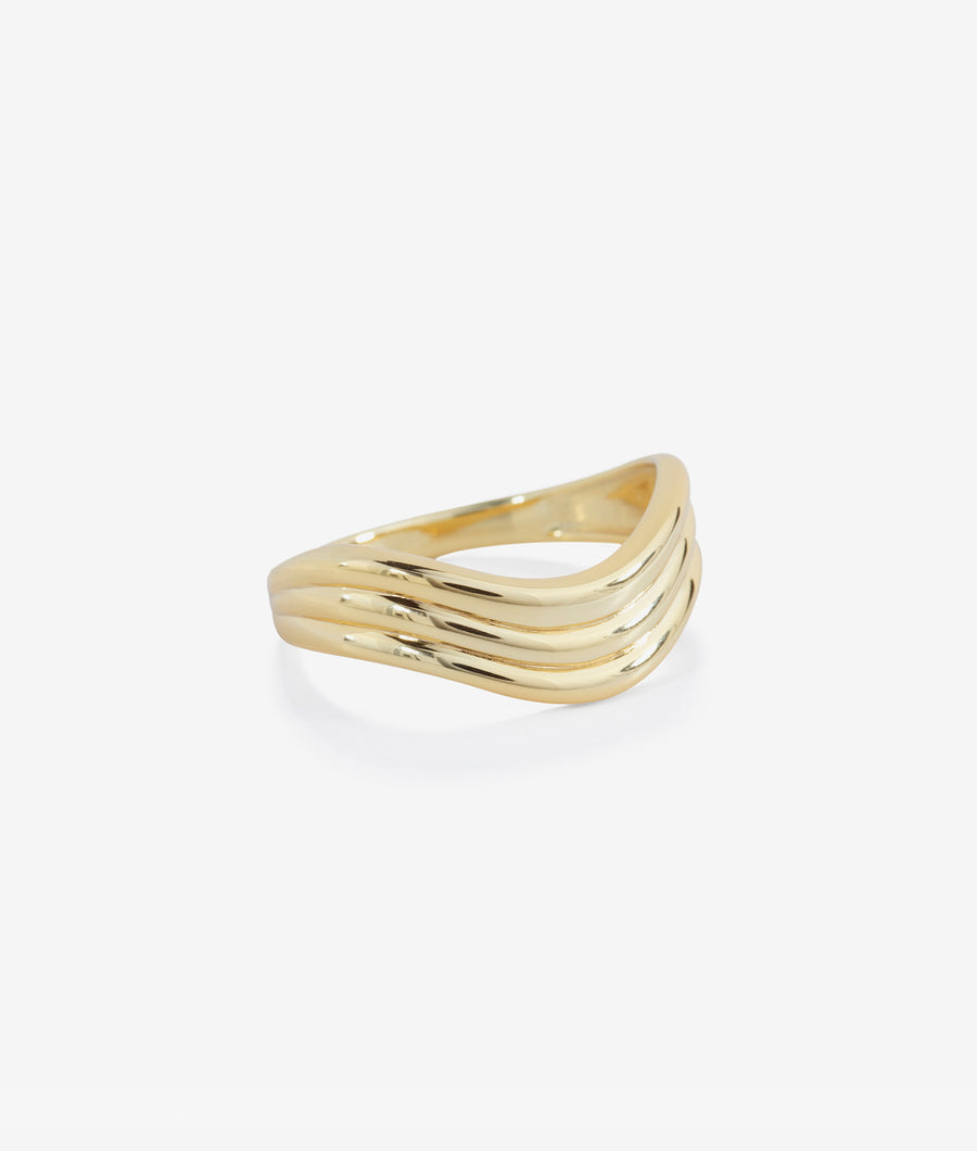 Waves Vermeil Gold Ring