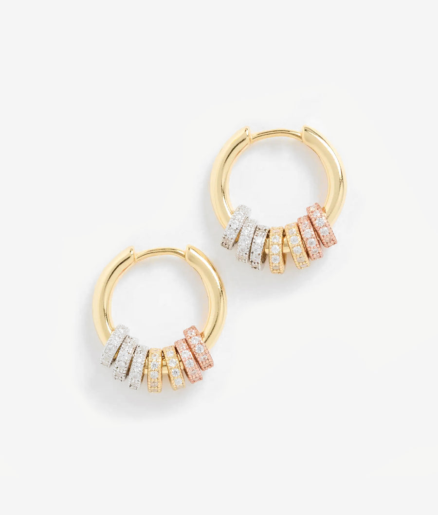 Gaia Pave Huggie Sliver Hoop Earring