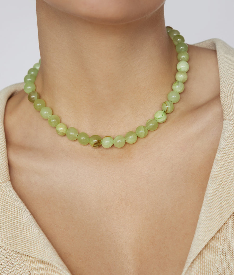 Jade Gemstone Bead Necklace