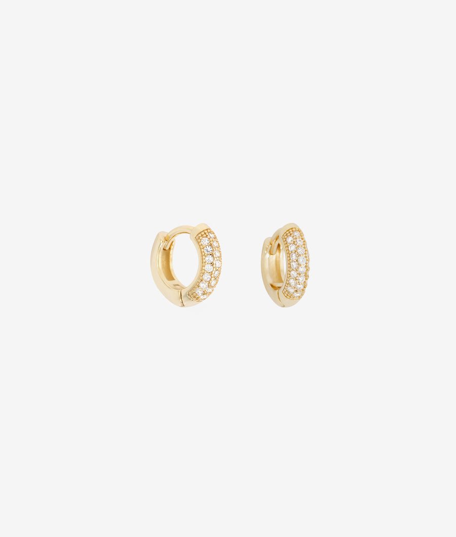 Baby Dominique Pave Gold Hoop Earring