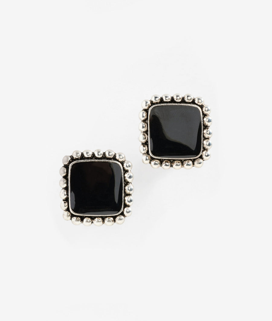 Kylie Vintage Black Accent Stud Earrings