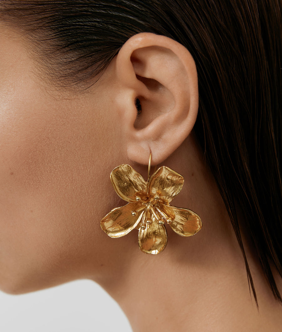 Tina Flower Silhouette Drop Earring