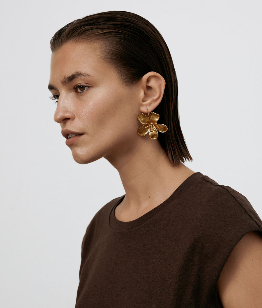 Tina Flower Silhouette Drop Earring