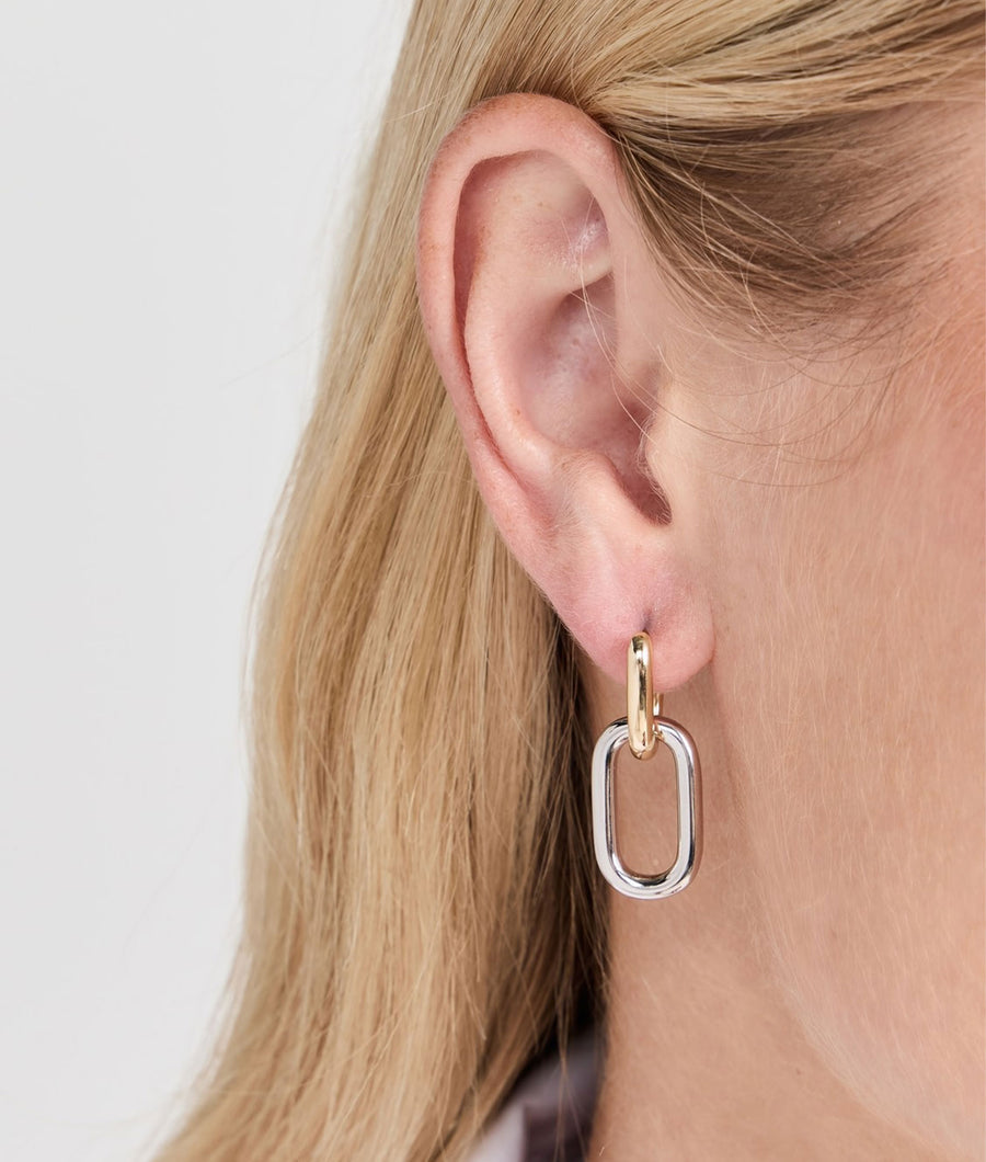 Gemini Two-Toned Drop Earring