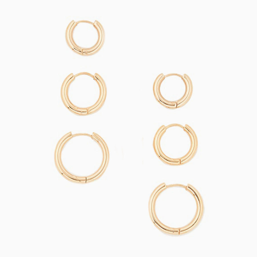 Triplès Chunky Hoops Earrings Set