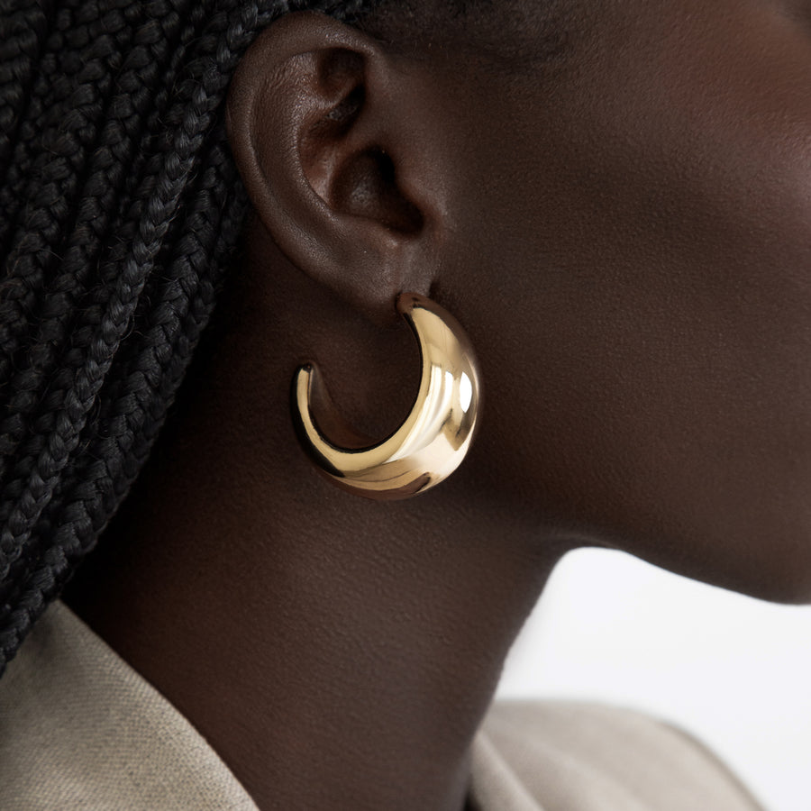 Tsuki Thick Gold Hoop Earrings