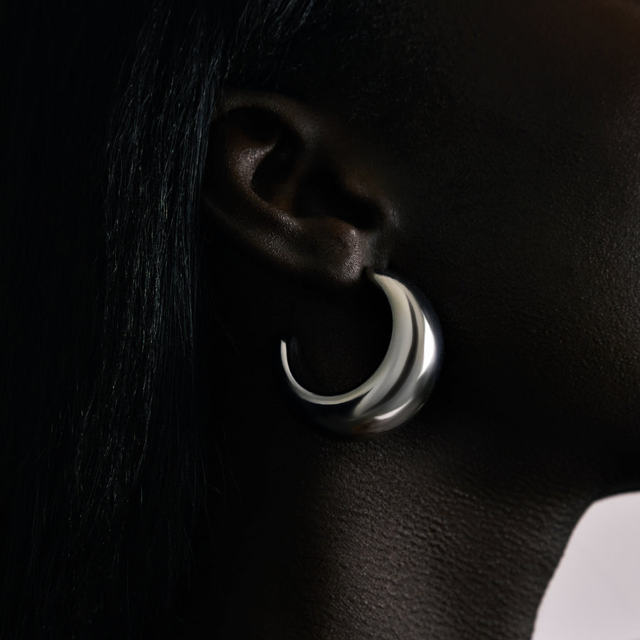 Tsuki Thick Gold Hoop Earrings