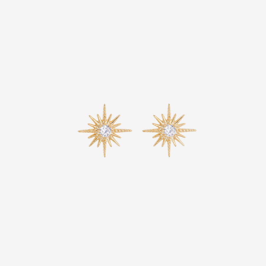 Celestina Gold Starburst Stud Earrings