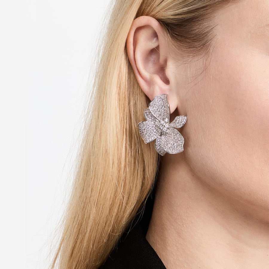 Eden Floral Crystal Pave Statement Earrings