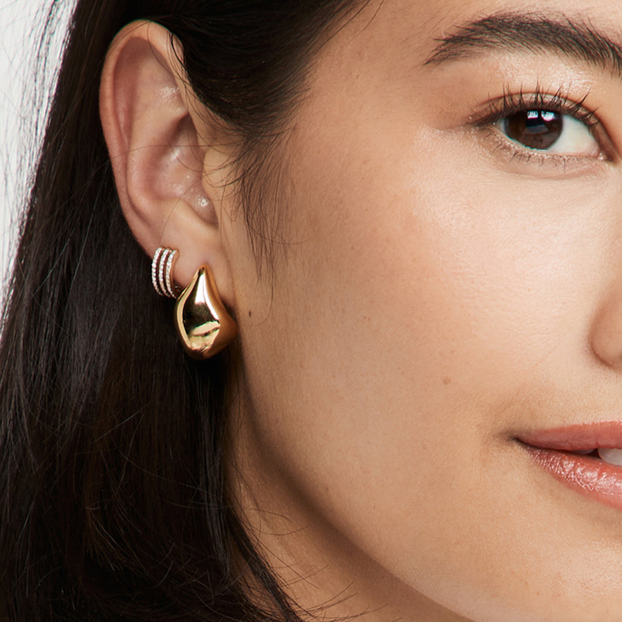 Gold Odyssey Half-hoop Stud Earrings