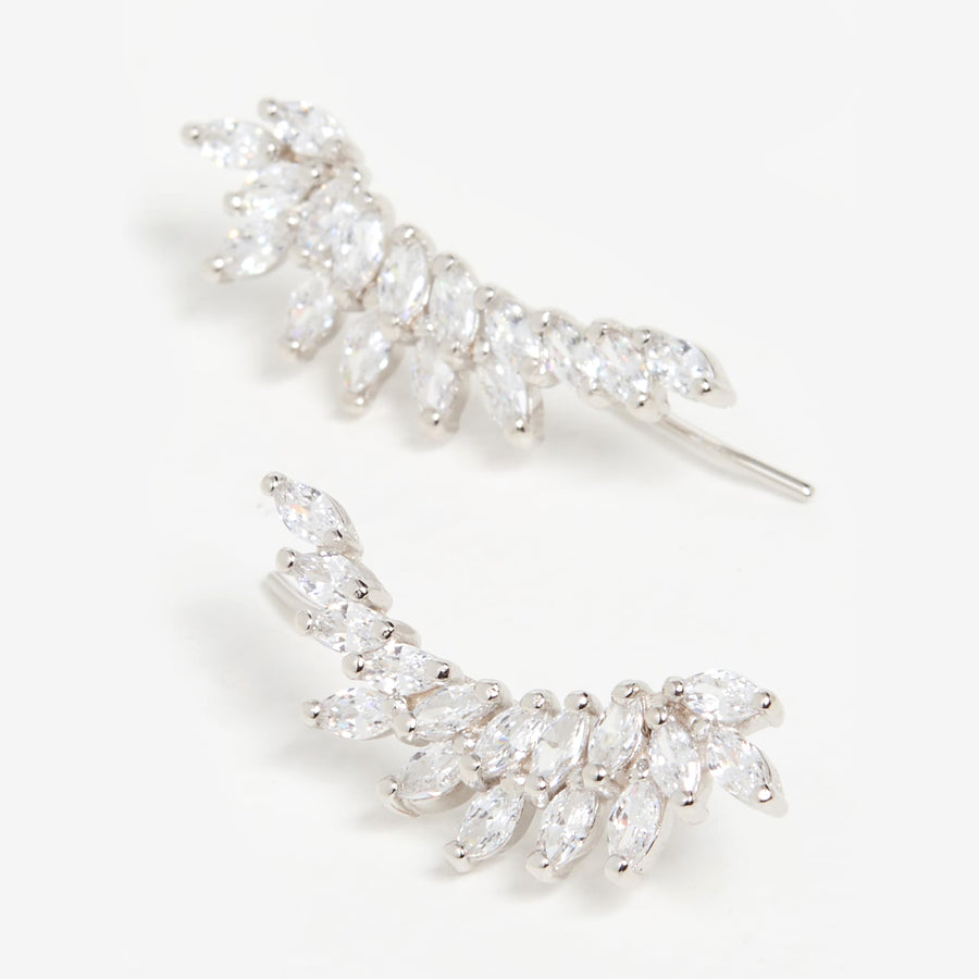 Isabella Ear Climber Leaf-Shaped Earrings