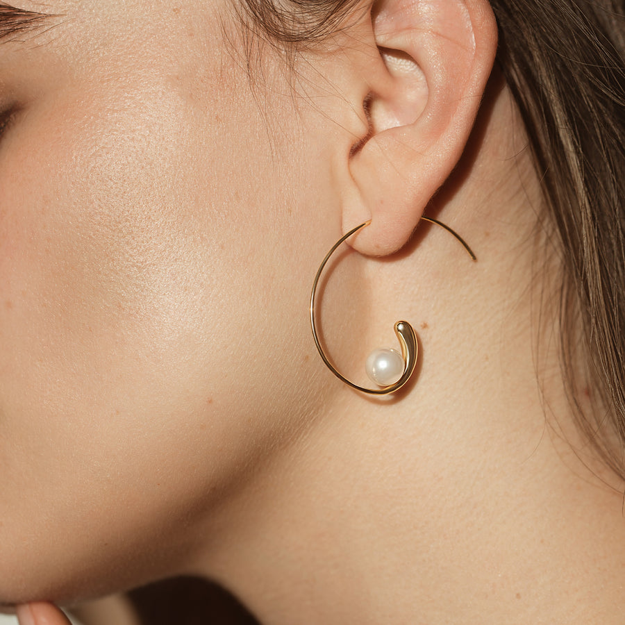 Jemima Freshwater Pearl Hoop Earrings