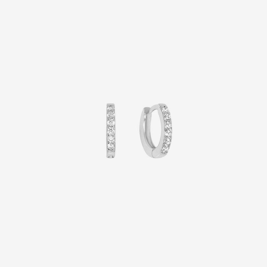 Katerina Pave Huggie Hoop Earrings