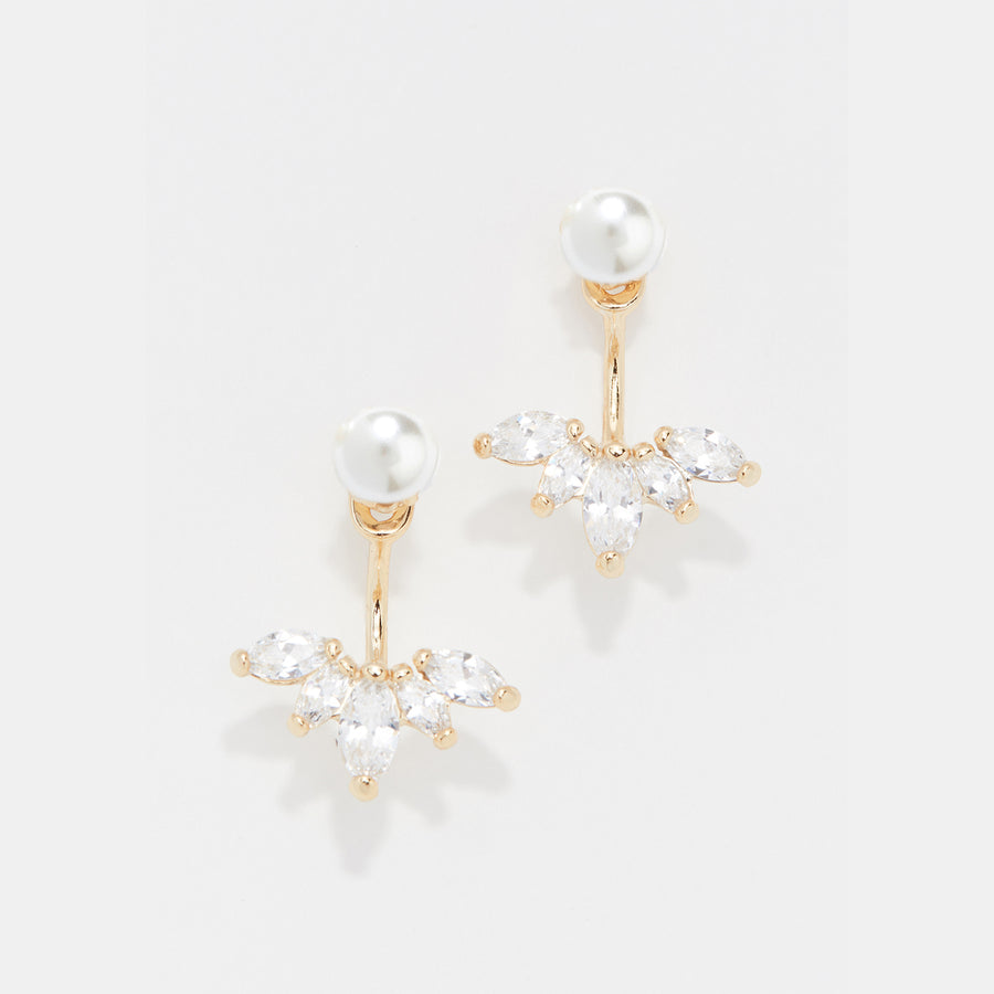 Marquise Pearl Ear Jacket Studd Earrings