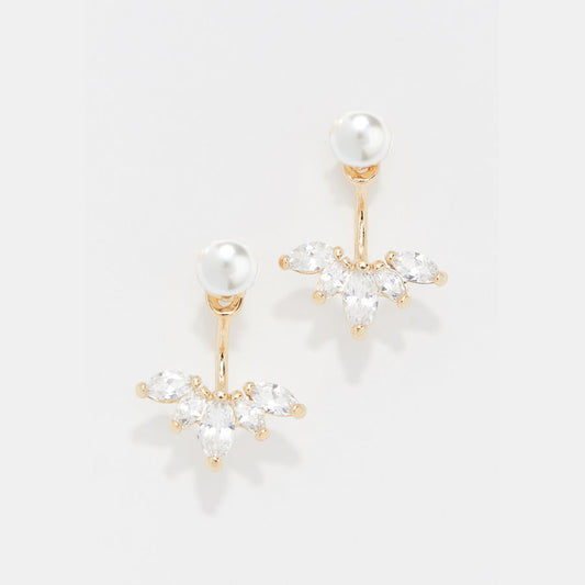 Marquise Pearl Ear Jacket Studd Earrings