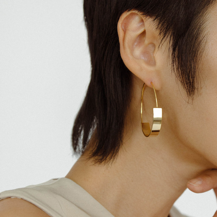 Mia Gold Oval Hoop Earrings