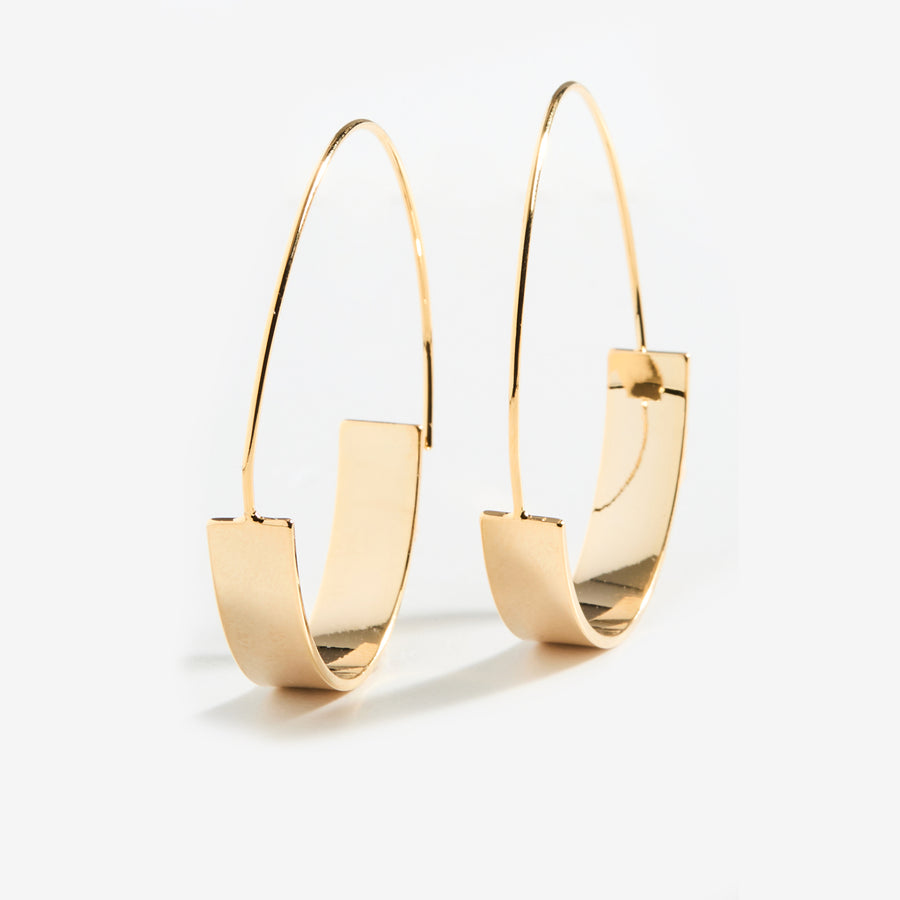 Mia Gold Oval Hoop Earrings