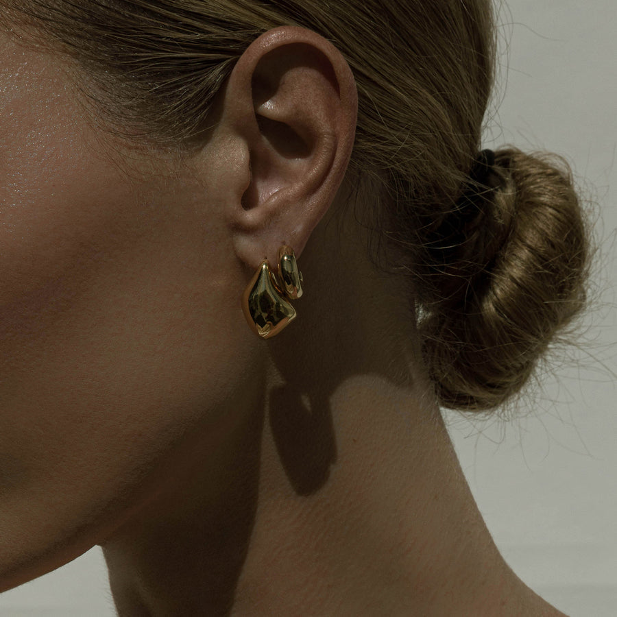 Gold Odyssey Half-hoop Stud Earrings