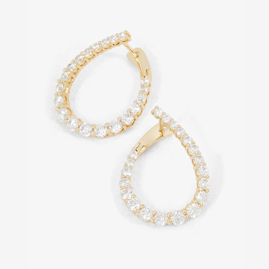 Pave Twist Hoop Earrings