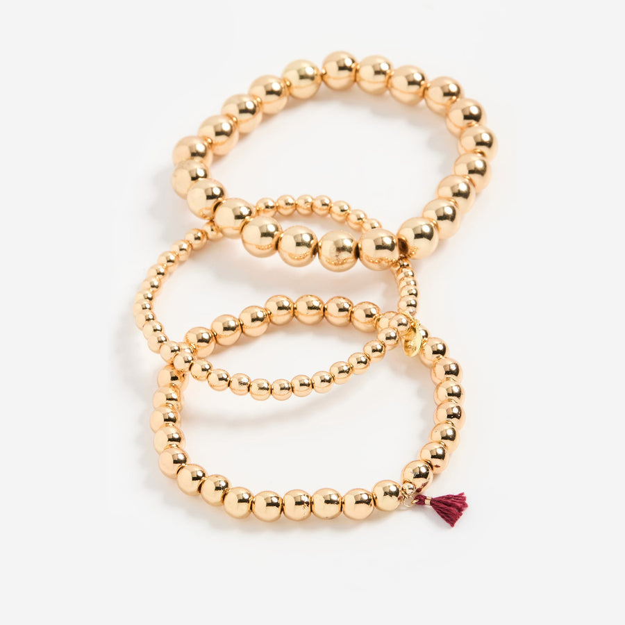 Pema Gold Beaded Stretch Bracelet Set