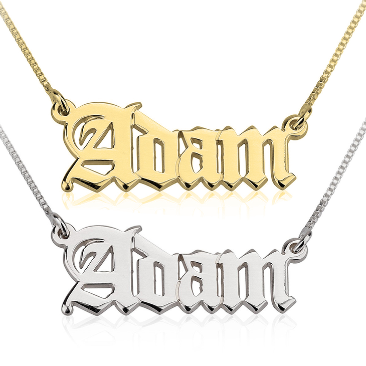 Old English Custom Name Necklace