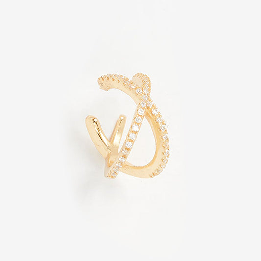 Stacey Pave Ear Cuff Gold Earrings